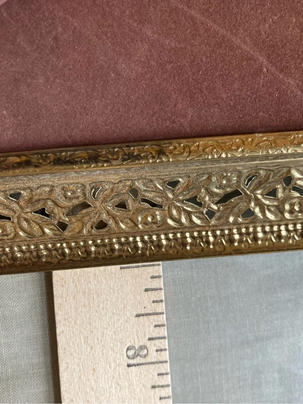 Vintage Gold Tone Filigree Floral Picture Frame 5x7 Opening Metal